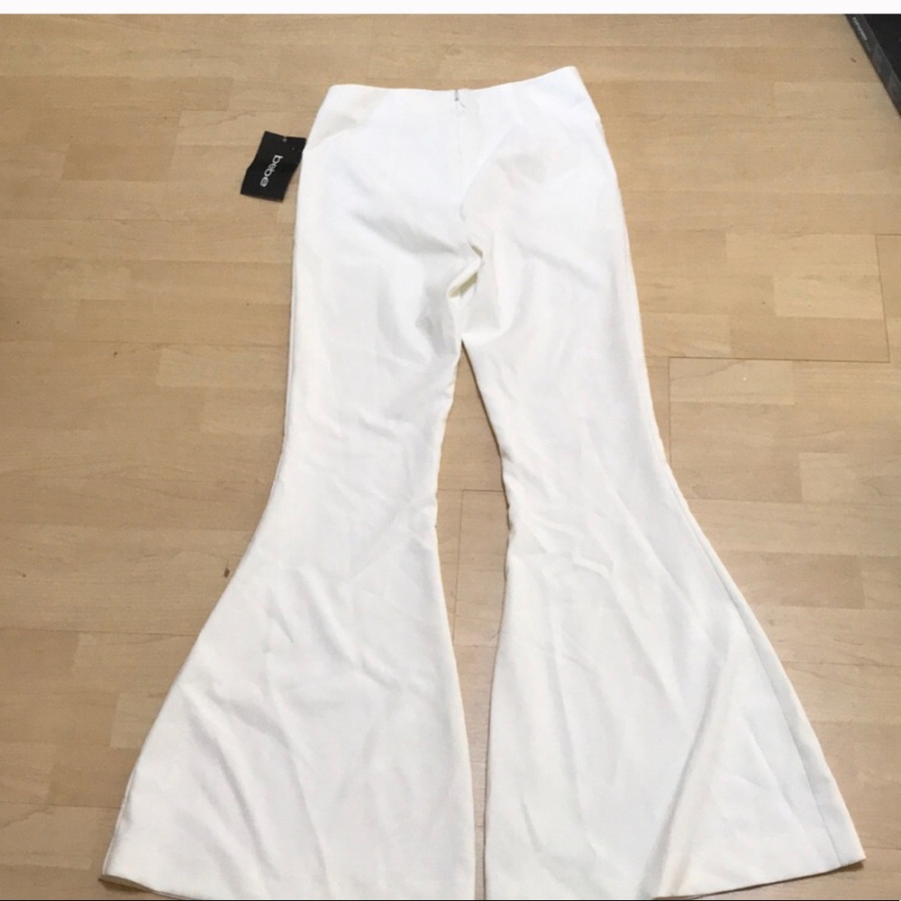 WHITE DISCO FLARED PANTS